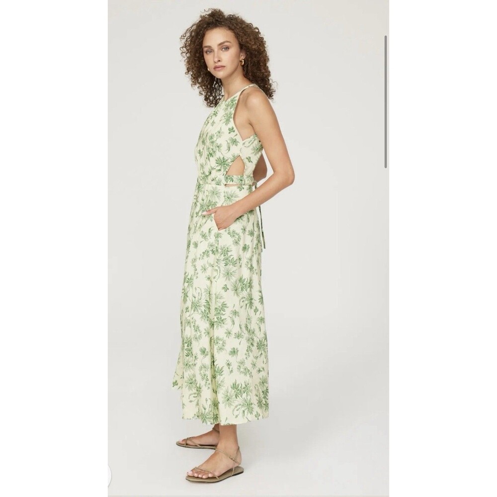 Sandro Annecy linen blend midi dress Size 6 (EU38) - Picture 2 of 16